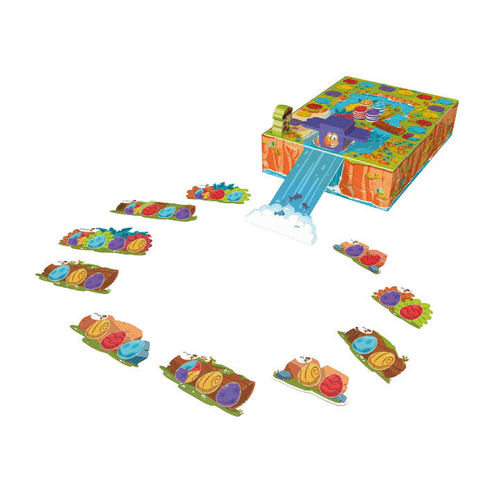 Geronimo-Spiele, blau-oranges Brettspiel, Morris der Dodo