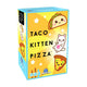 Geronimo-Spiele, blau-orangefarbenes Kartenspiel, Taco-Kätzchen-Pizza