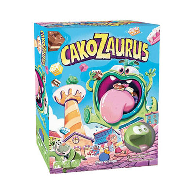 Geronimo-Spiele Cakozaurus - - Blau Orange - Brettspiel - Kinderspiel - ab 6 Jahren - von 2 bis 4 Spielern
