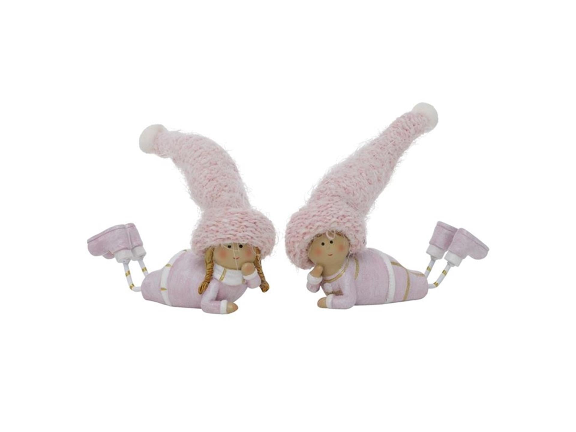 Boltze Home Statue Kind mit spitzem Hut h8cm rosa