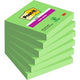 Selbstklebende Notizzettel Post-it 6 x 90 Blatt 76 x 76 mm blanko grün