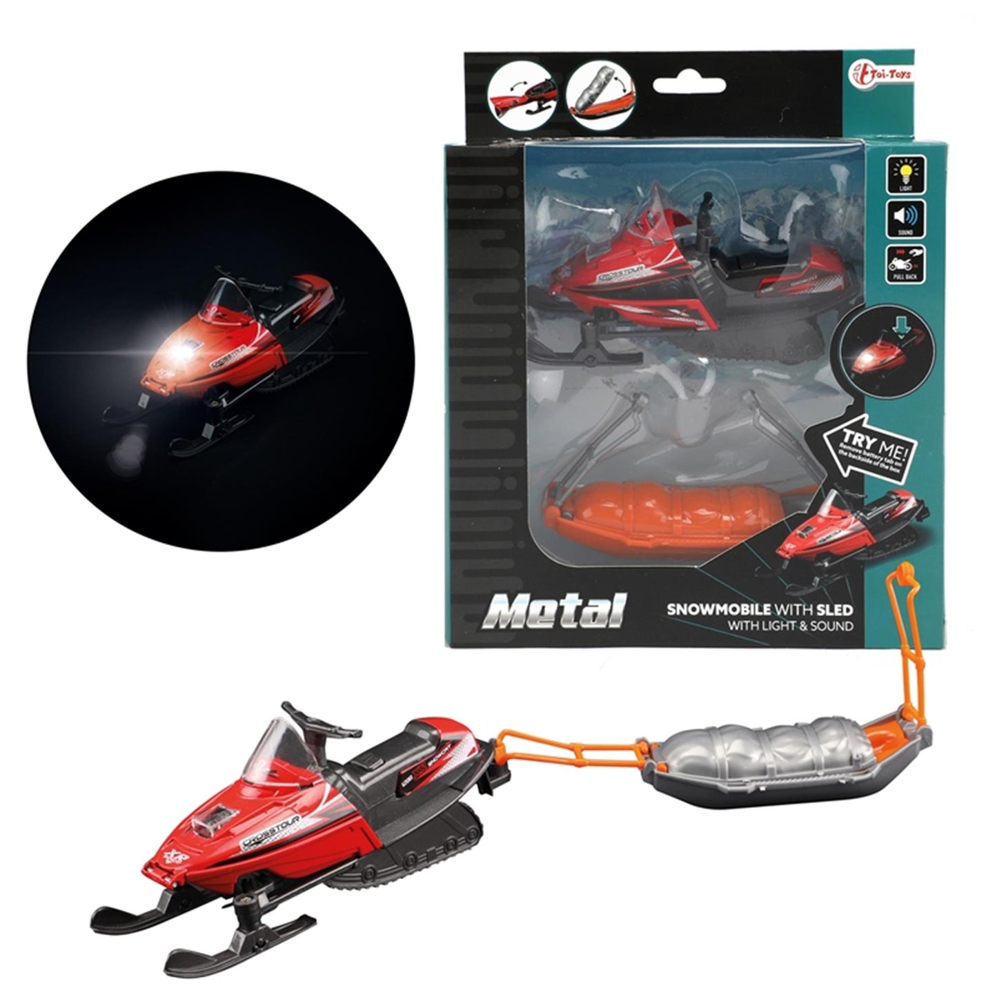 Toi-toys Toi Toys Schneemobil mit Schlitten