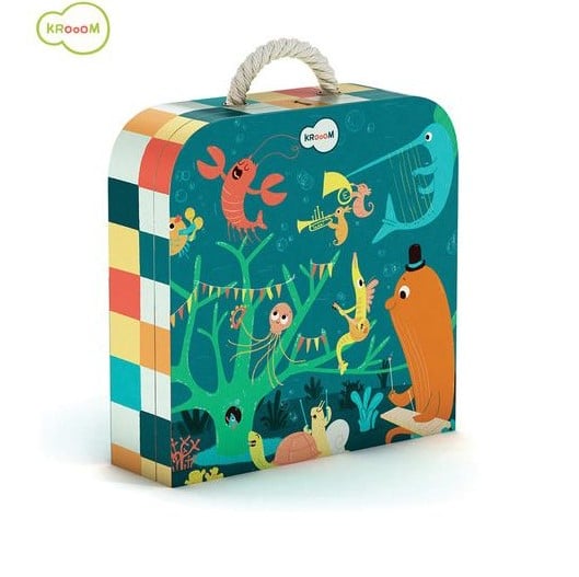 Chromatisch robustes Papp -Puzzle in Koffer 45 Teile