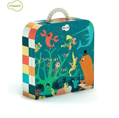 Chromatisch robustes Papp -Puzzle in Koffer 45 Teile