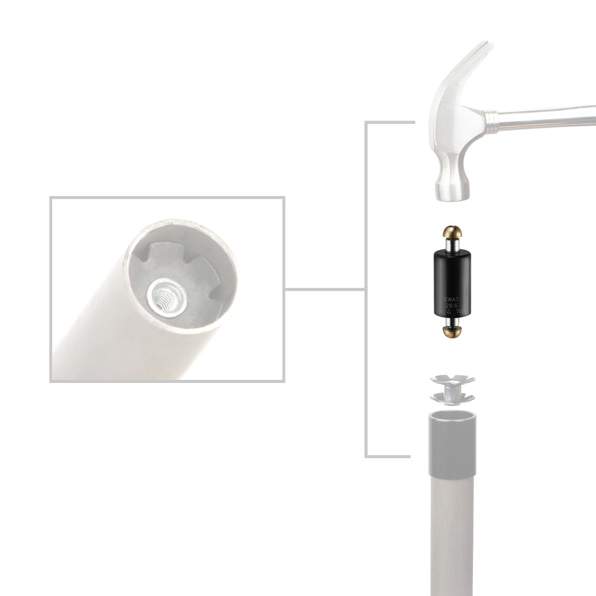 Katana professionelle A-Head-Klauen-Einschlaghilfe 1 und 1 1 8