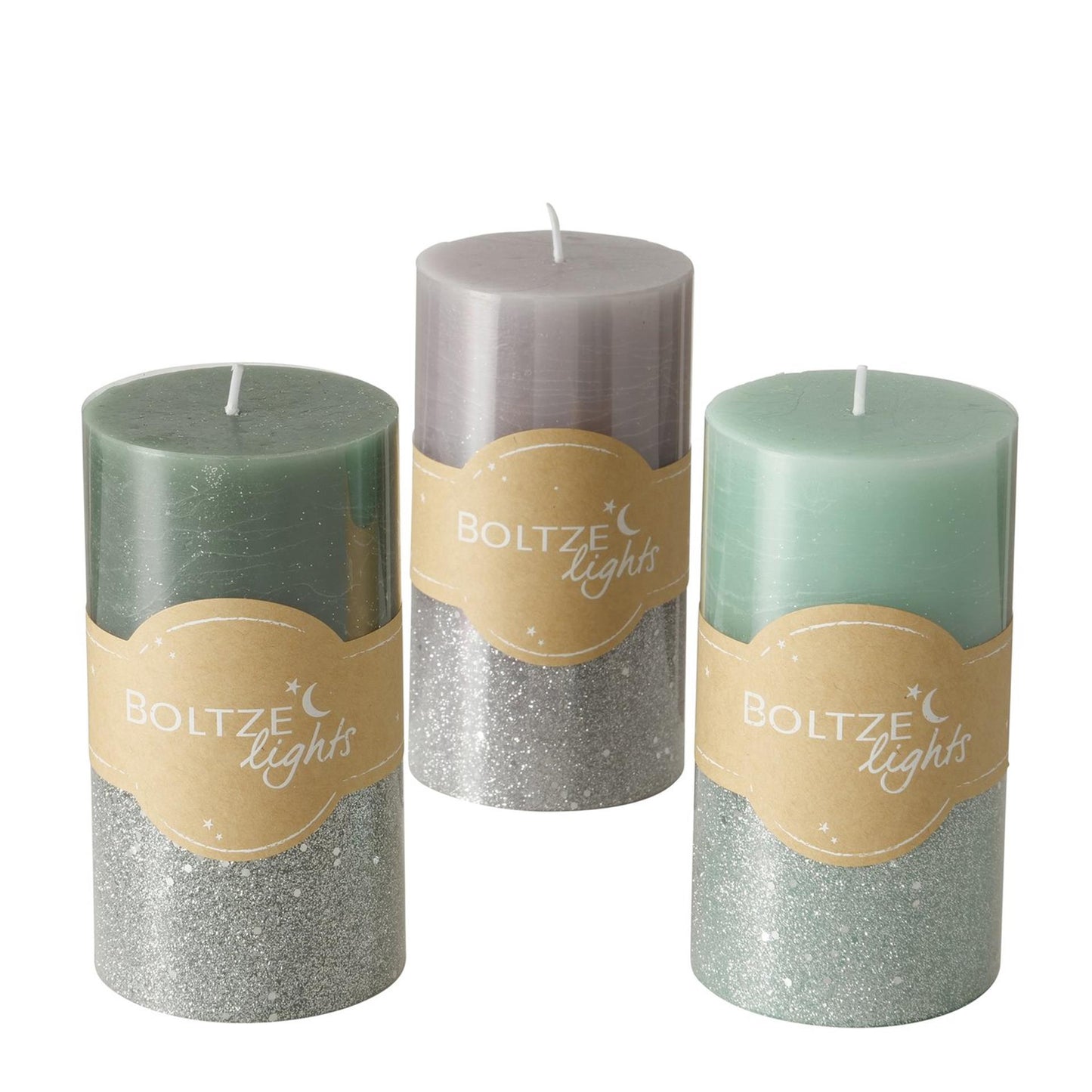 Boltze Home Stumpenkerze Mariza ø7xh13cm, grau