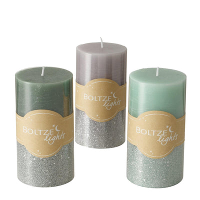 Boltze Home Stumpenkerze Mariza ø7xh13cm, grau