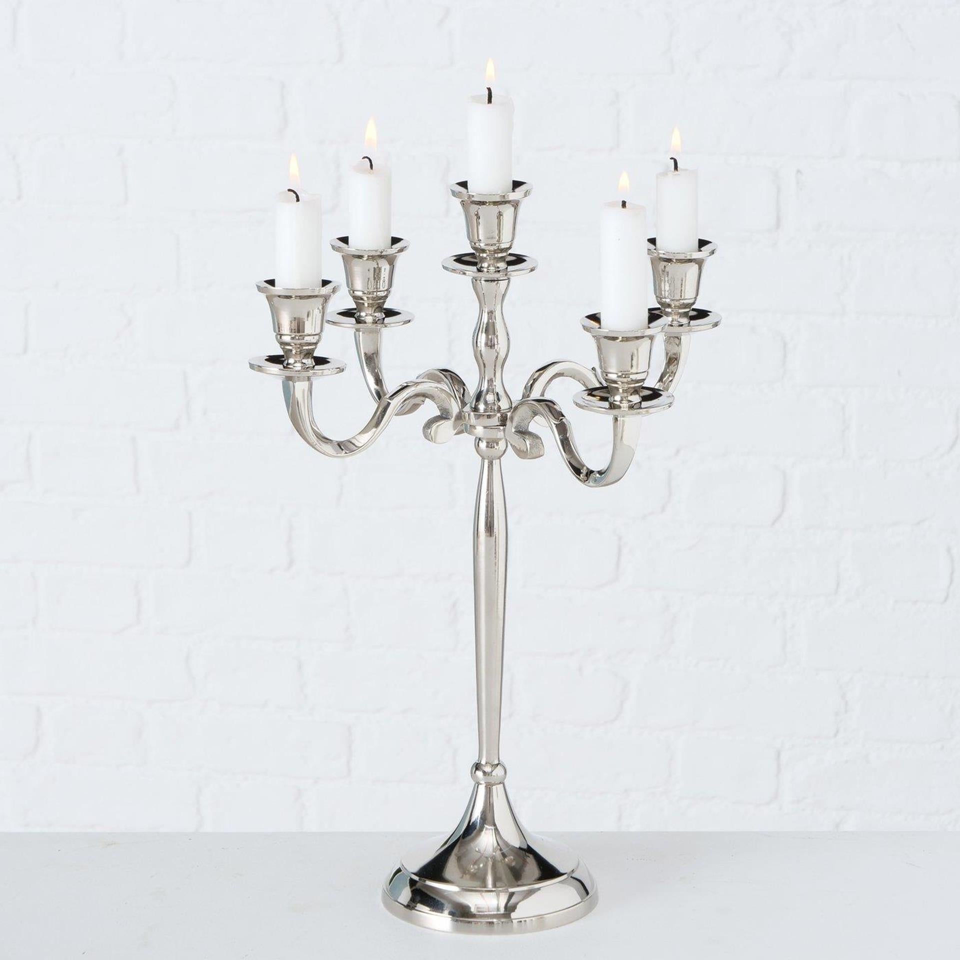 Boltze Home Kerzenständer Silber 27x38cm