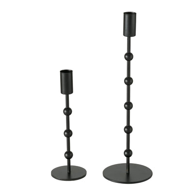 Boltze Home Kerzenständer Metall schwarz 2 Stk. h20-30cm