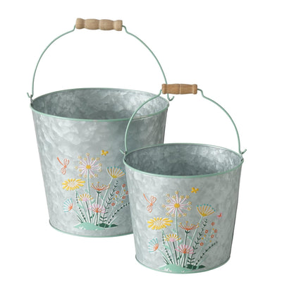 Boltze Home Eimer Floriana Set a 2tlg. h15 20cm