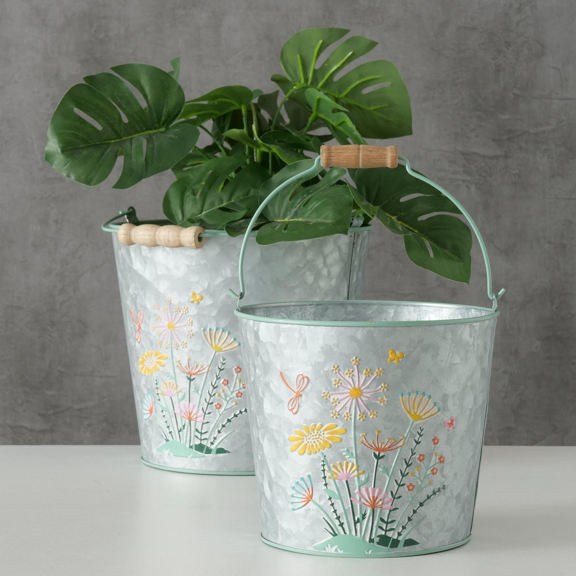 Boltze Home Eimer Floriana Set a 2tlg. h15 20cm
