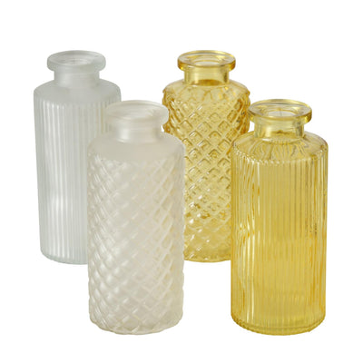 Boltze Home Vase Panja Gelb 4-teiliges Set H14cm