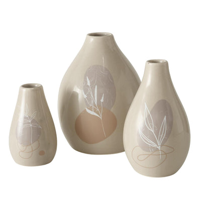 Boltze Home Vase Stona Steingut Set a 3 H8 11 12cm