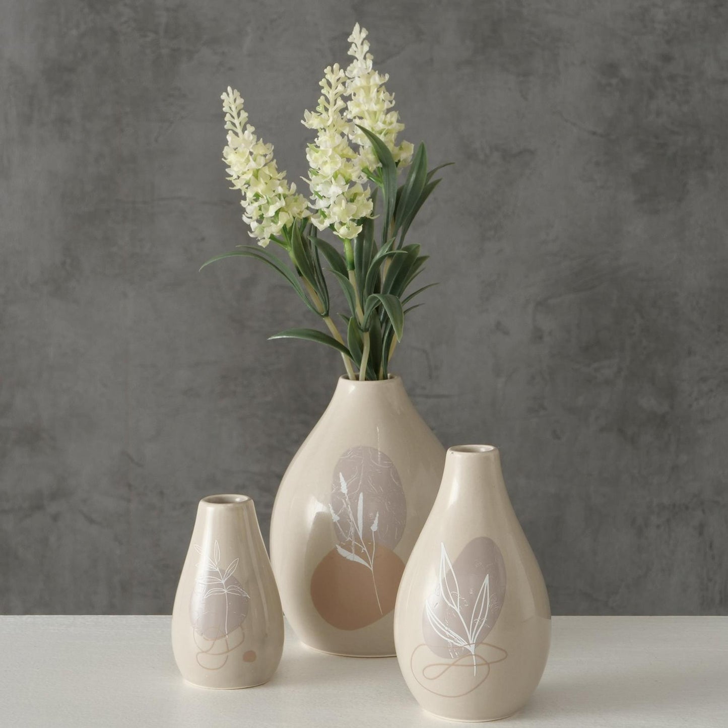 Boltze Home Vase Stona Steingut Set a 3 H8 11 12cm