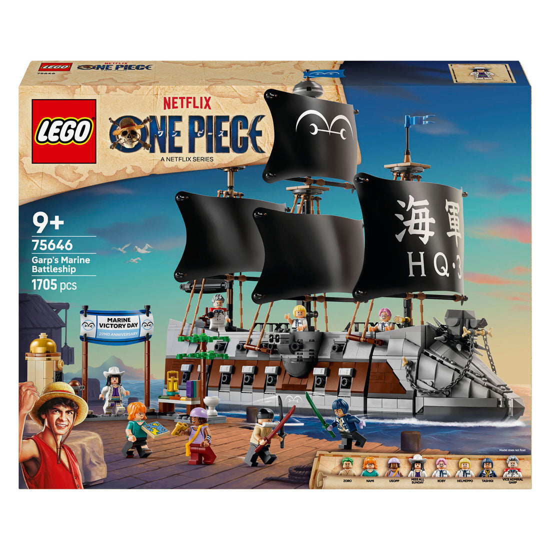 Lego One Piece, das Schlachtschiff der Garp-Piraten, Spielzeug für Kinder 75646