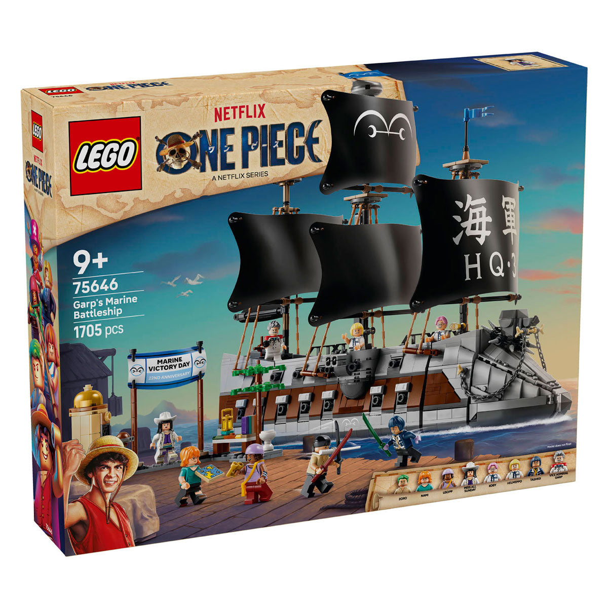 Lego One Piece, das Schlachtschiff der Garp-Piraten, Spielzeug für Kinder 75646