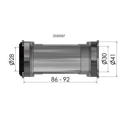 Twist-Fit-Tretlager Elvedes für BB86 BB92 für Praxis Road MTB 41 x 86-92 mm