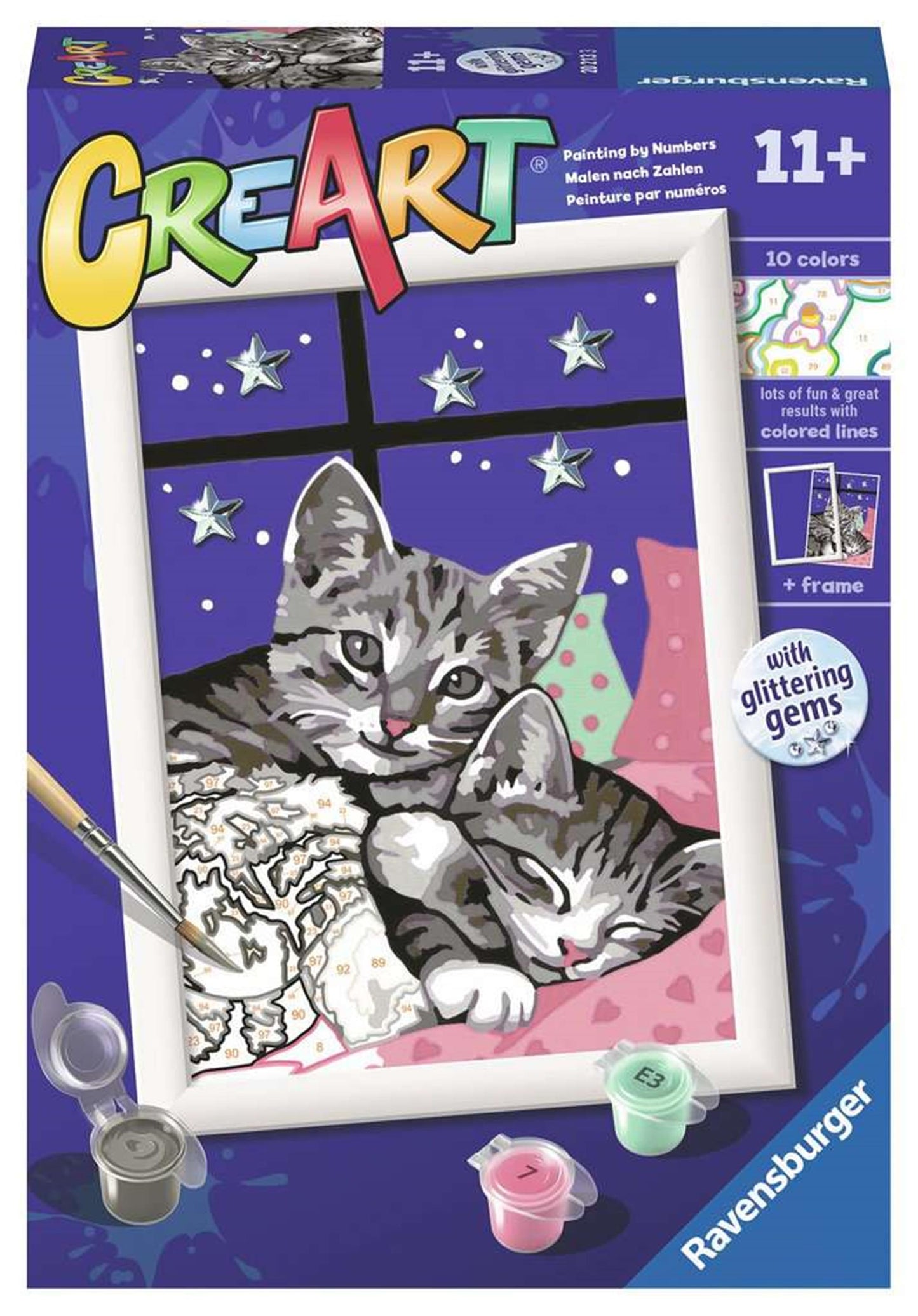 Ravensburger Kreart Painting von Number Sleepy Kätzchen
