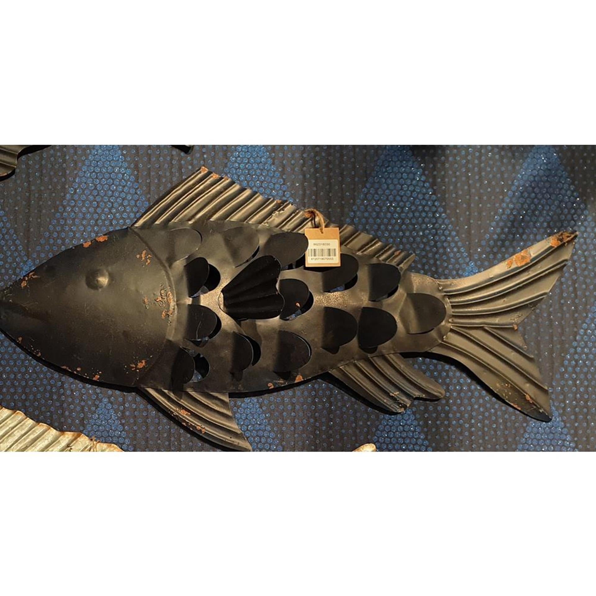 Hbx natürliche lebende Wanddeko Fisch Atlantik 71x5xh34cm blau