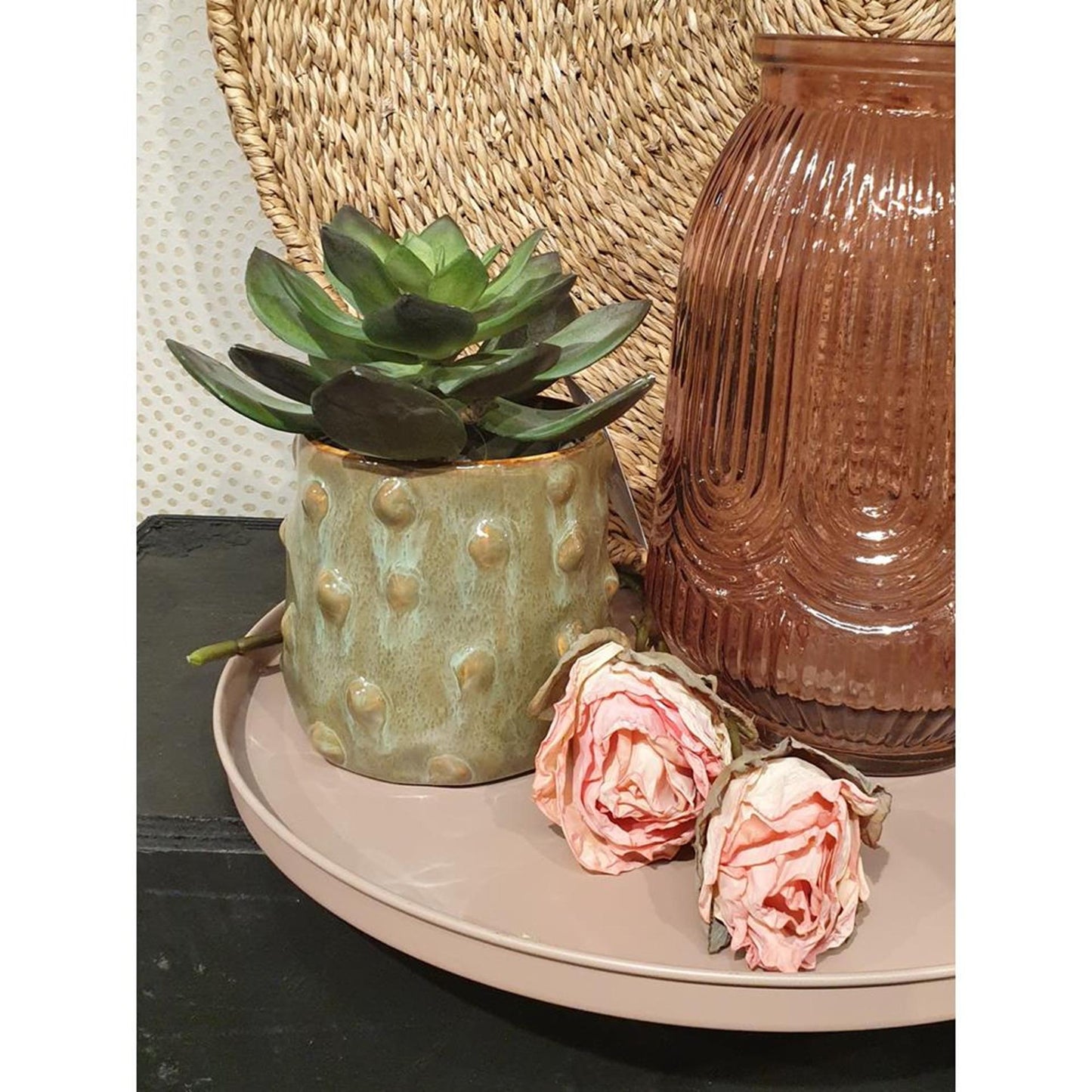 HBx Natural Living Dekozweig Rose 45cm rot