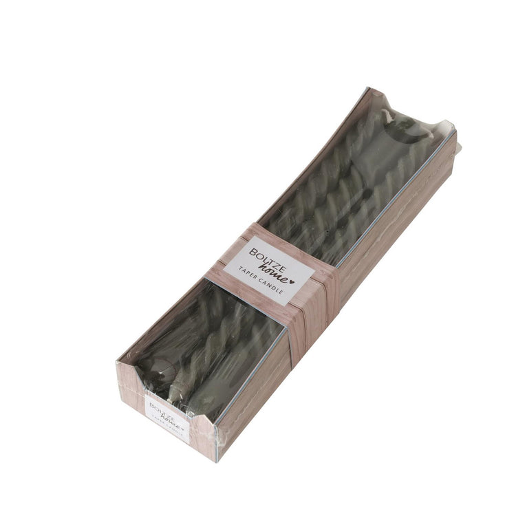 Boltze Home Kerzen Twisto Box mit 6 Stück grau