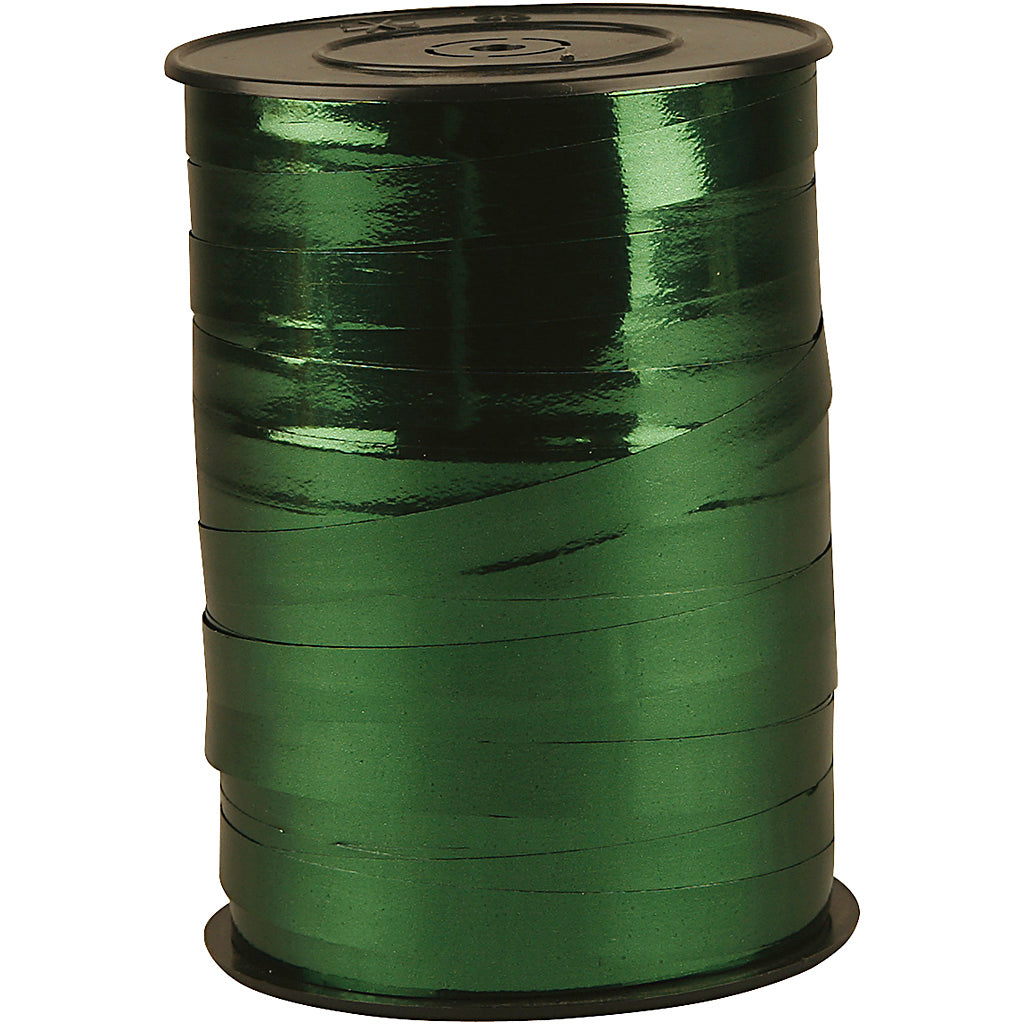 Geschenkin, b: 10 mm, glänzend, grün metallisch, 250 m 1 Roll