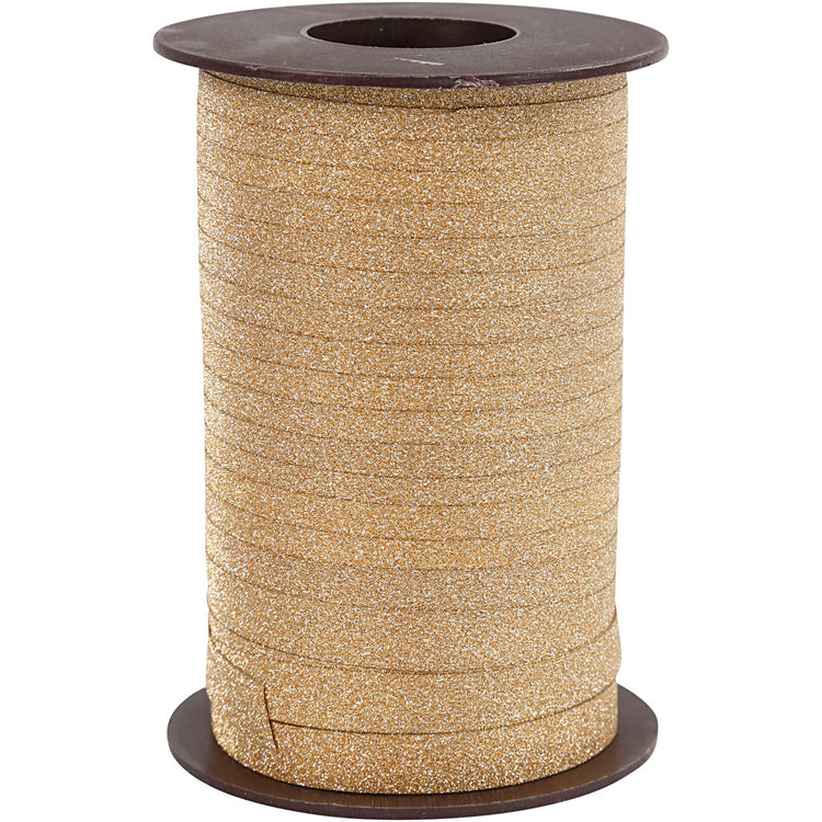 Creativ Company Geschenkband, B: 10 mm, Glitzer, Gold, 100 m 1 Rolle
