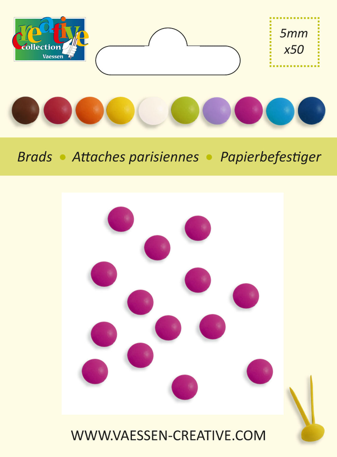 Vaessen creative • Splinte 5 mm fuchsia