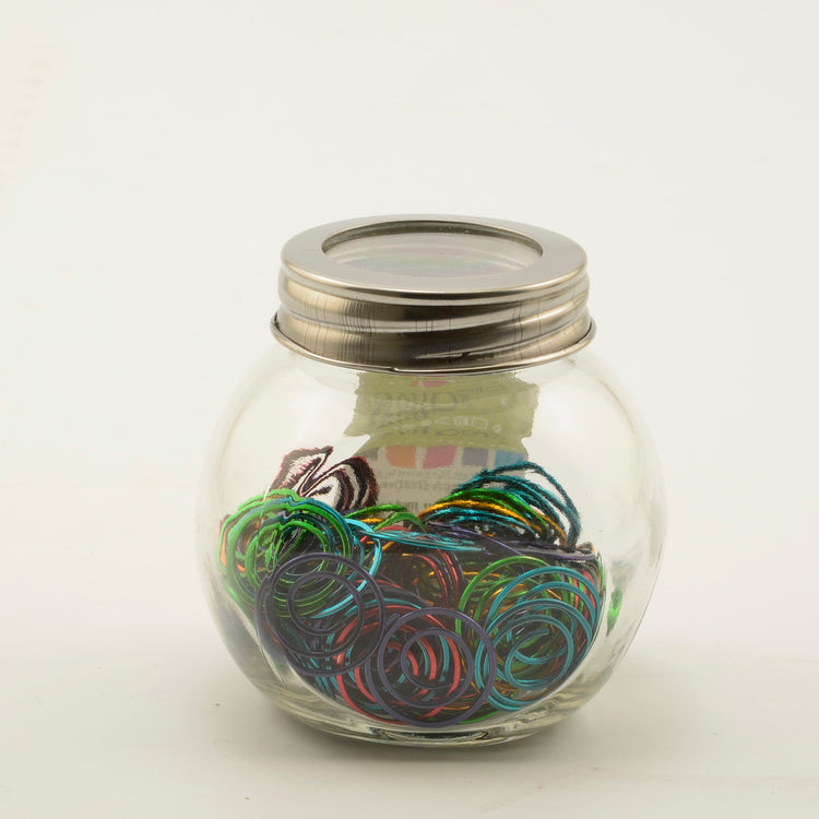 Vaessen creative • Büroklammern im Glas 120g + -140 Stück rund 22mm metallic