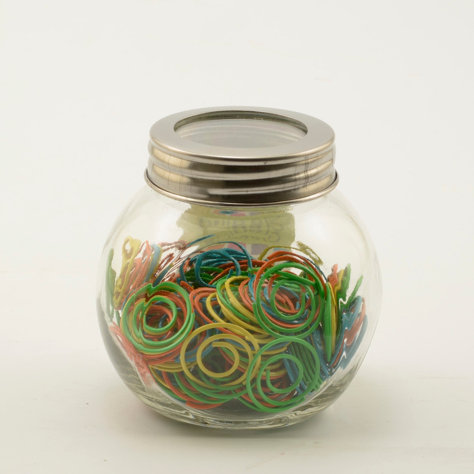 Vaessen creative • Büroklammern im Glas 120g + -139 Stück rund 22mm tropisch