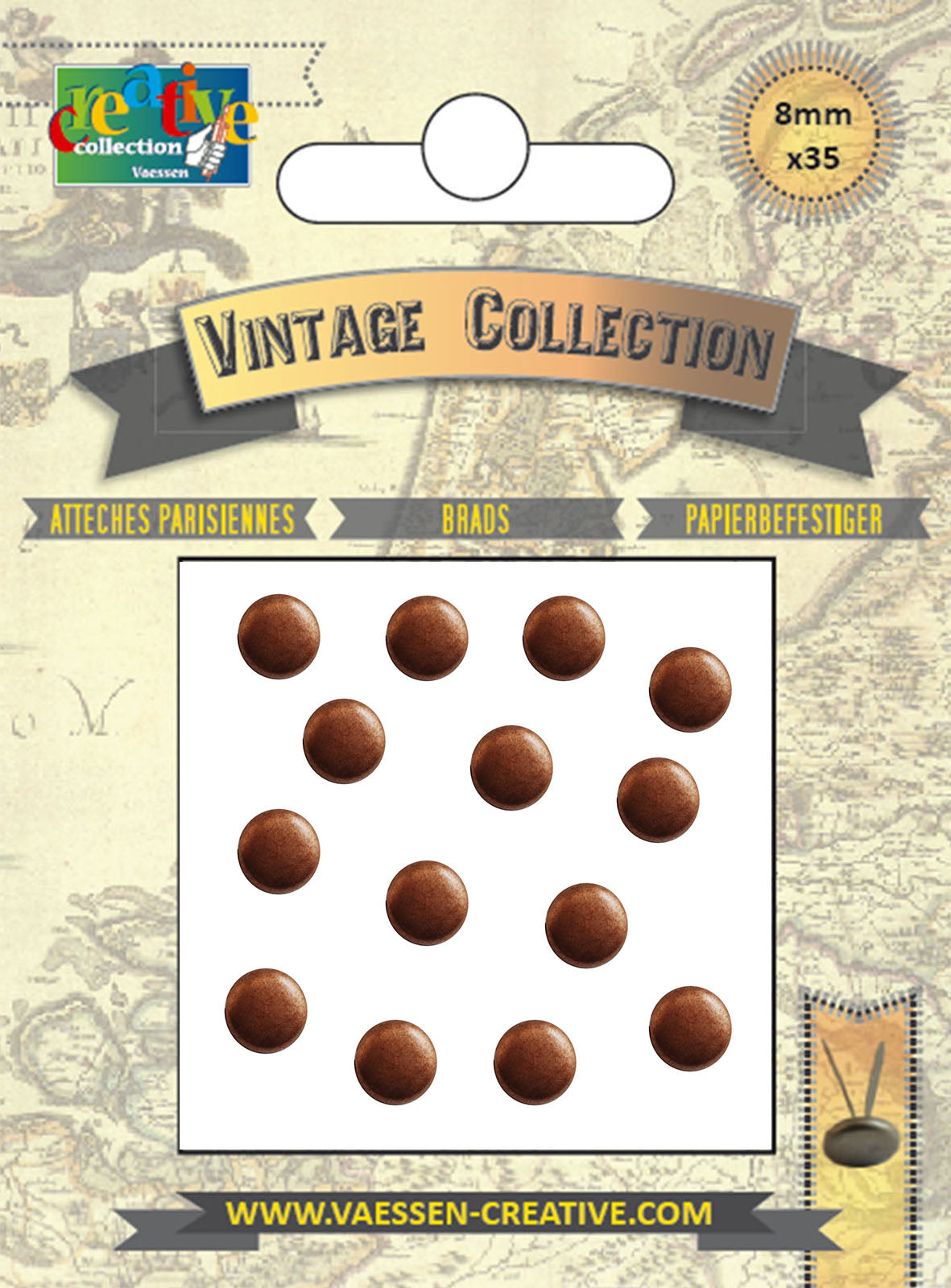 Vaessen creative • Splinte Vintage 8 mm Antik-Kupfer