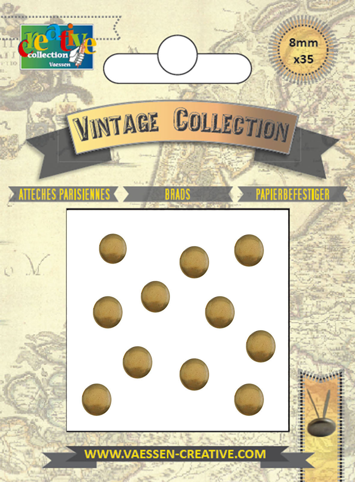 Vaessen creative • Splinte Vintage 8 mm Antikgold