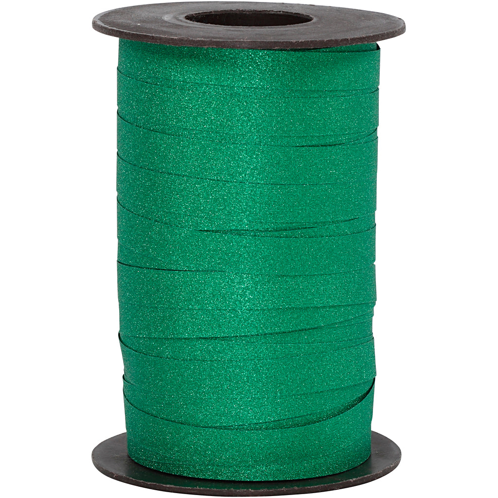 Creativ Company Geschenkband, B: 10 mm, Glitzer, Grün, 100 m 1 Rolle