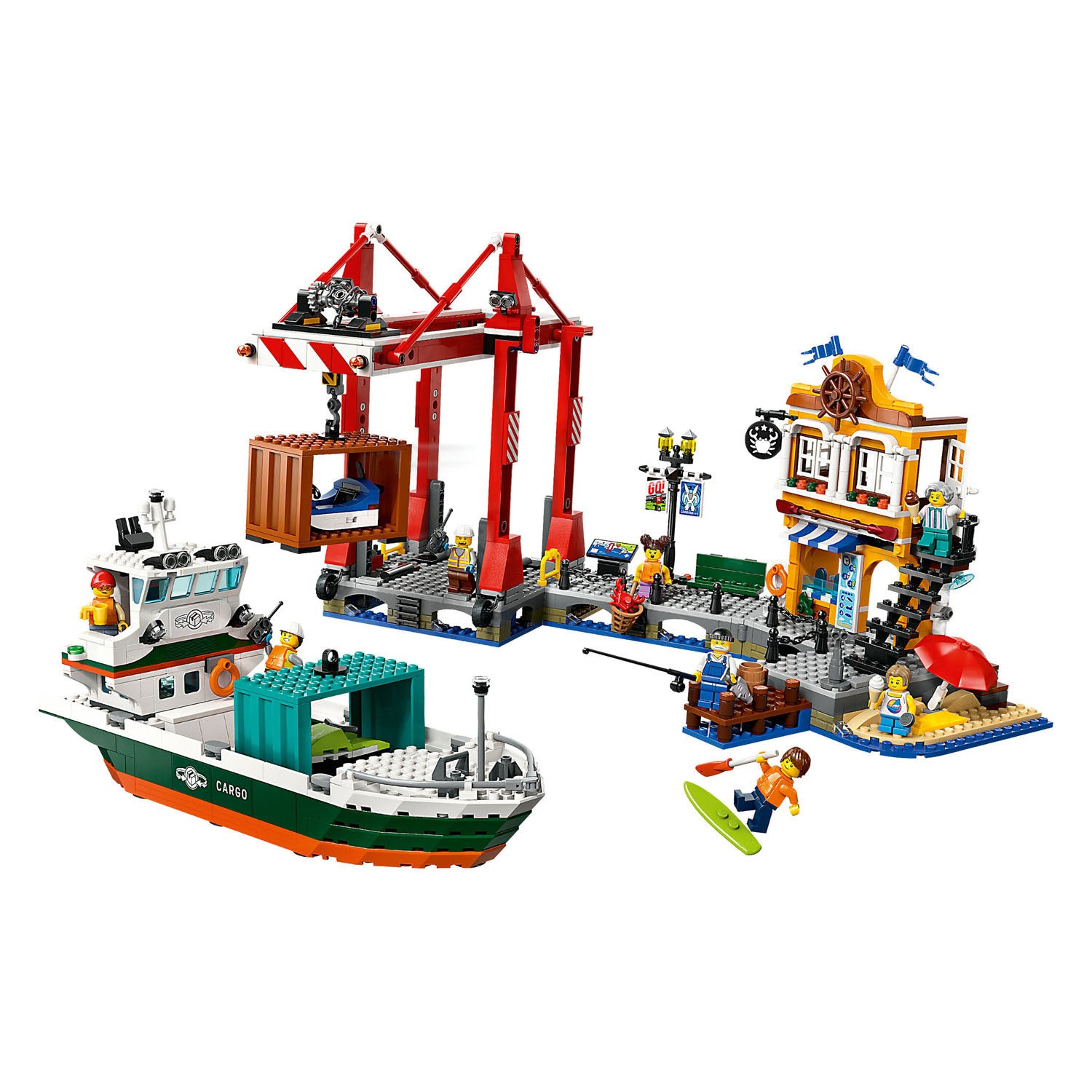 Lego Lego City 60422 Hafen mit Frachtschiff