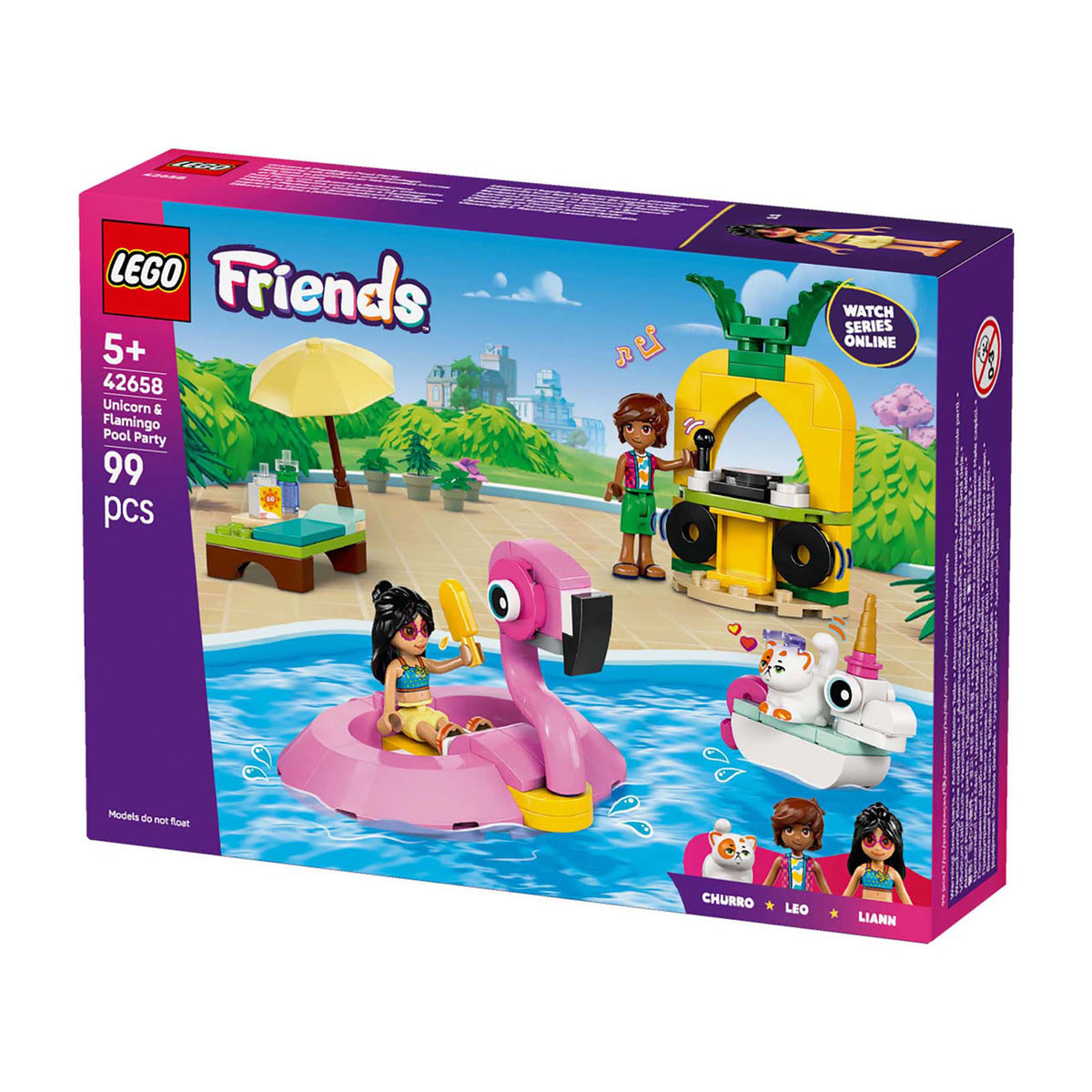 LEGO 42658 Freunde Schwimmbadparty mit Flamingo und Einhorn