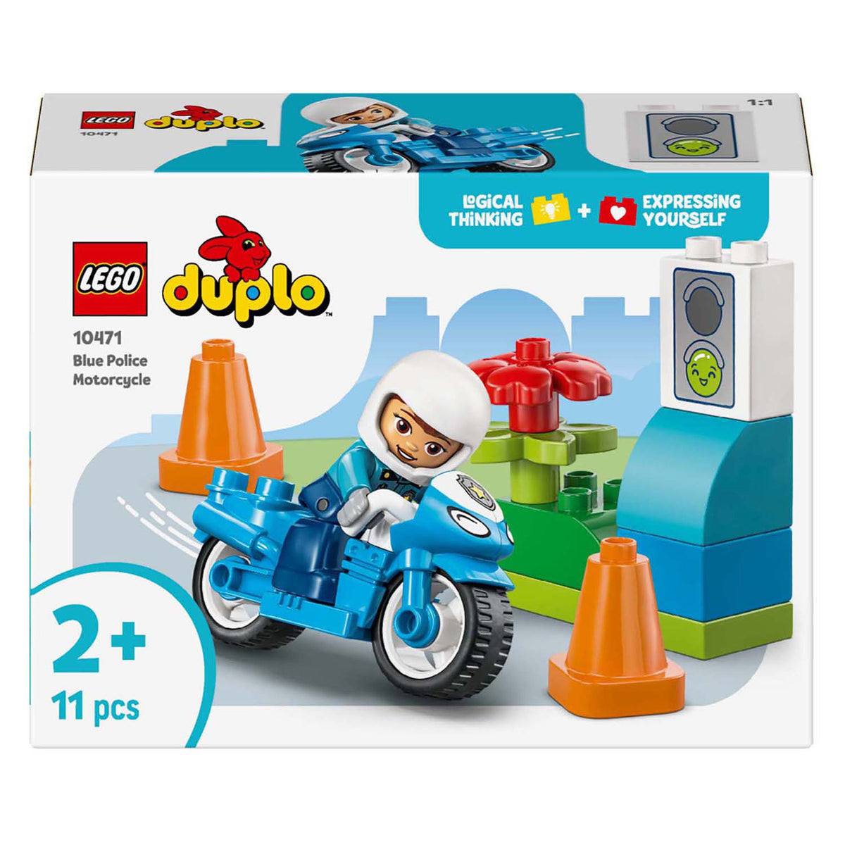 Lego 10471 Duplo Stadtblaues Polizeimotorrad | 2 Stk