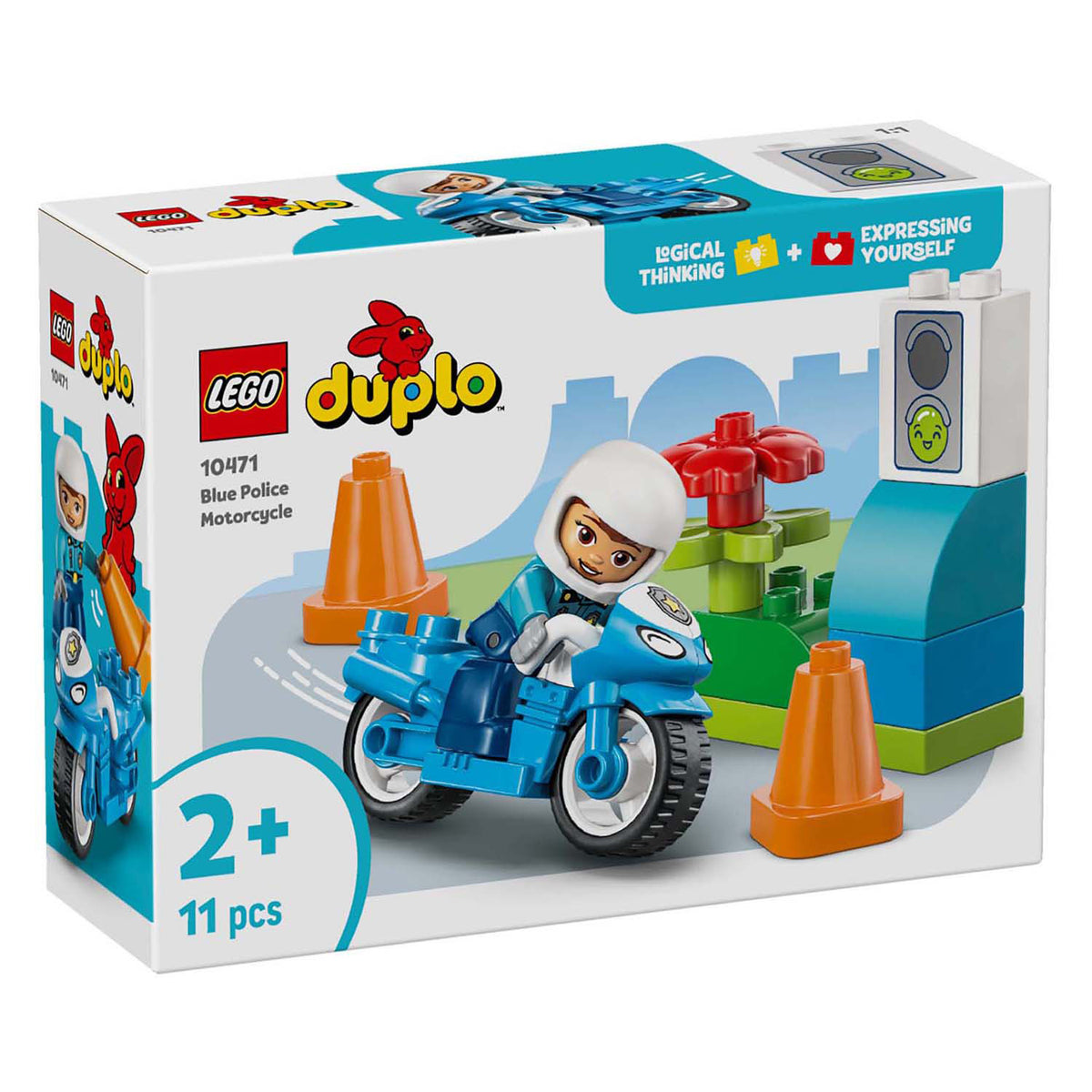 Lego 10471 Duplo Stadtblaues Polizeimotorrad | 2 Stk