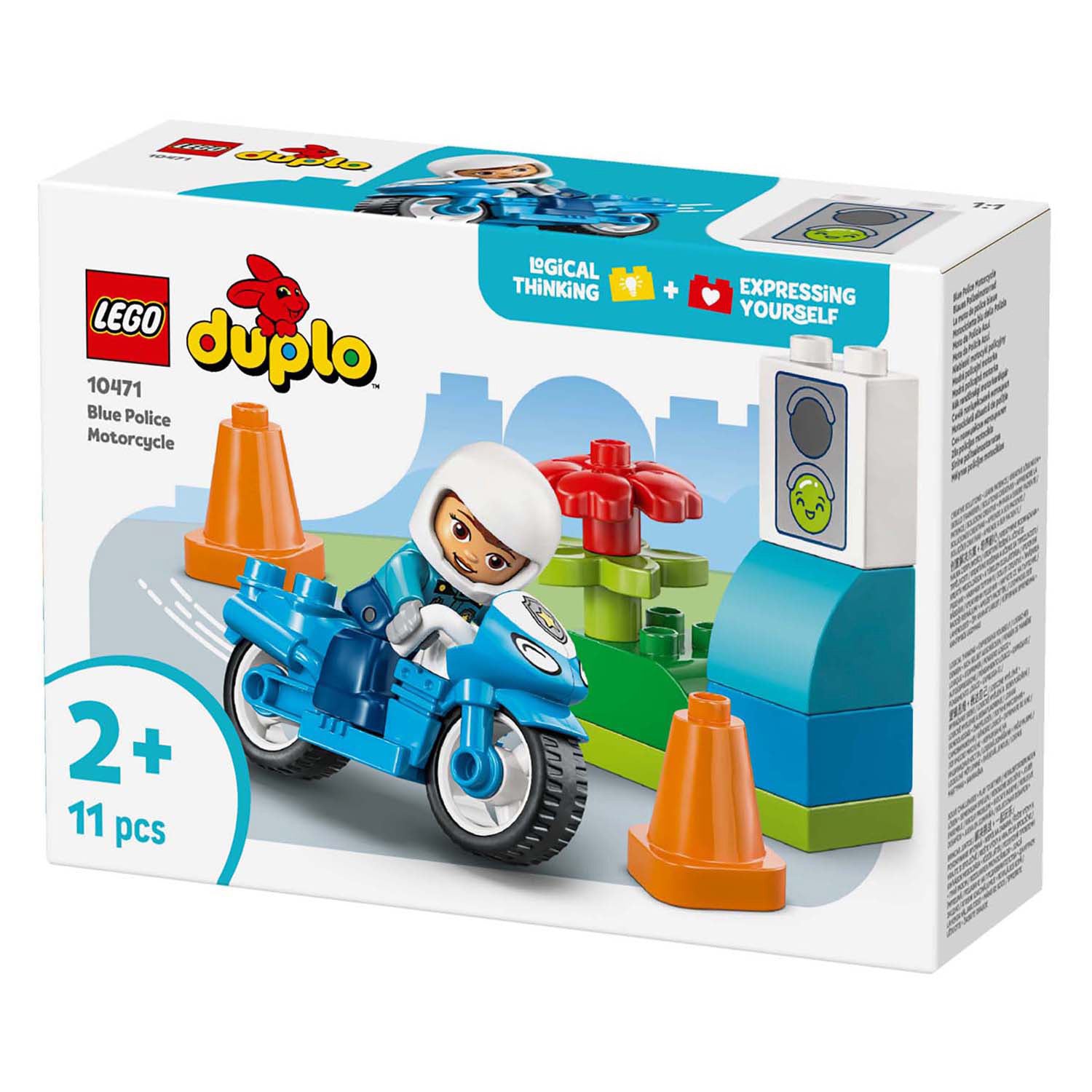 Lego 10471 Duplo Stadtblaues Polizeimotorrad | 2 Stk