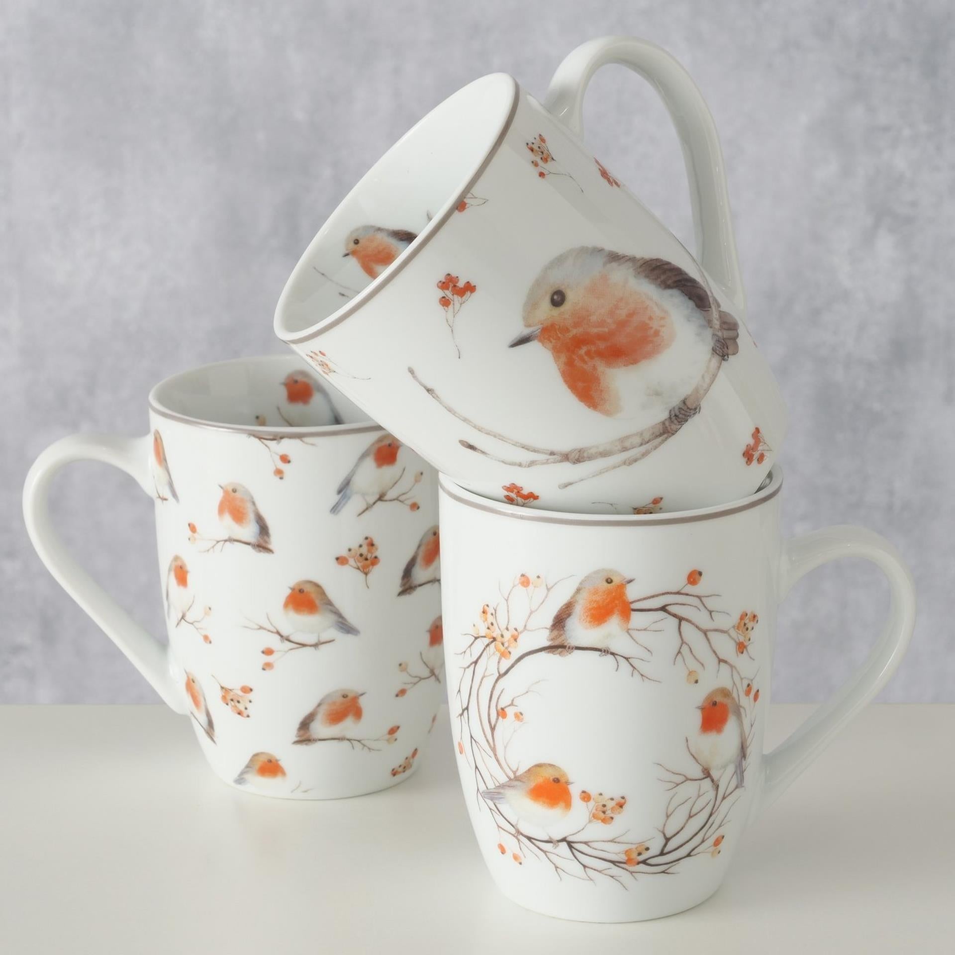 Boltze Home Tasse Ruby Robin 330ml Porzellan