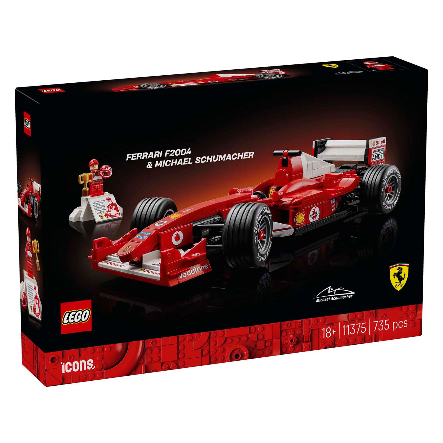 Lego-Ikonen 11375 Ferrari F2004 und Michael Schumacher