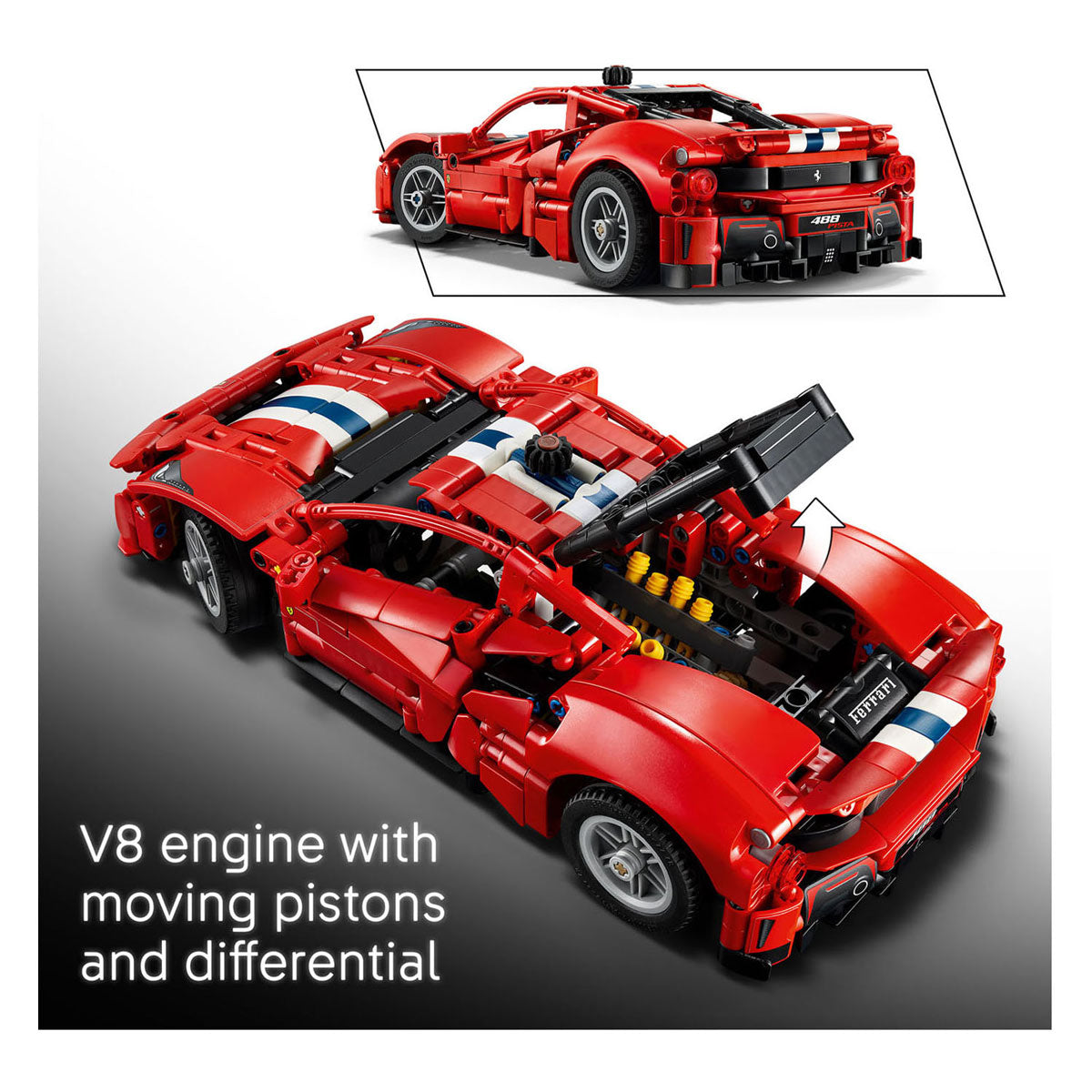 Lego Technic Ferrari 488 Pista Auto Spielzeug für Kinder und Dekoration 42235