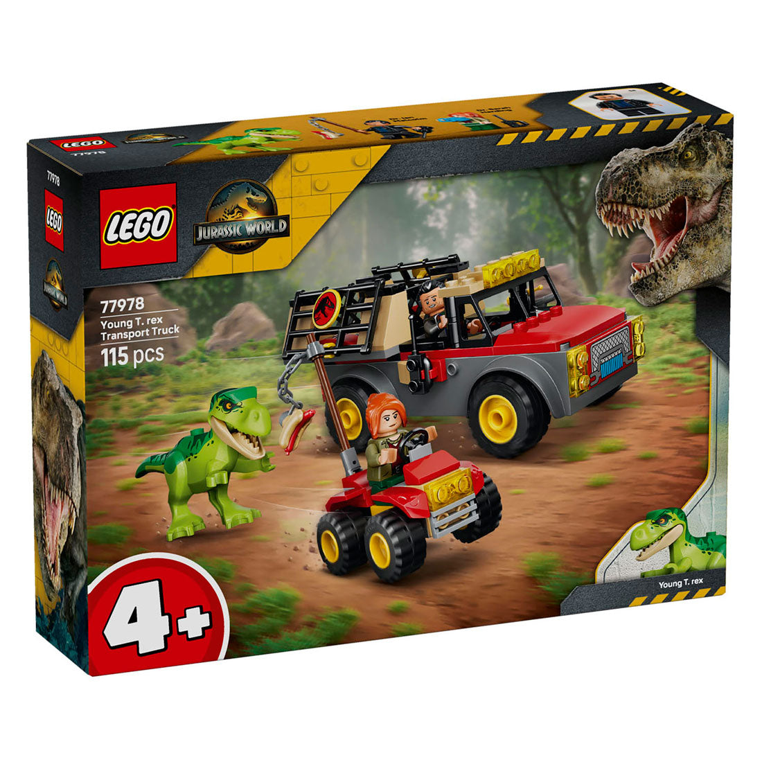 Lego Jurassic World Young T. Rex Transport-LKW Dino-Spielzeug für Kinder ab 4 Jahren 77978