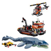 Lego Jurassic World Mosasaurus Boat Attack Dinosaurierspielzeug für Kinder 77983
