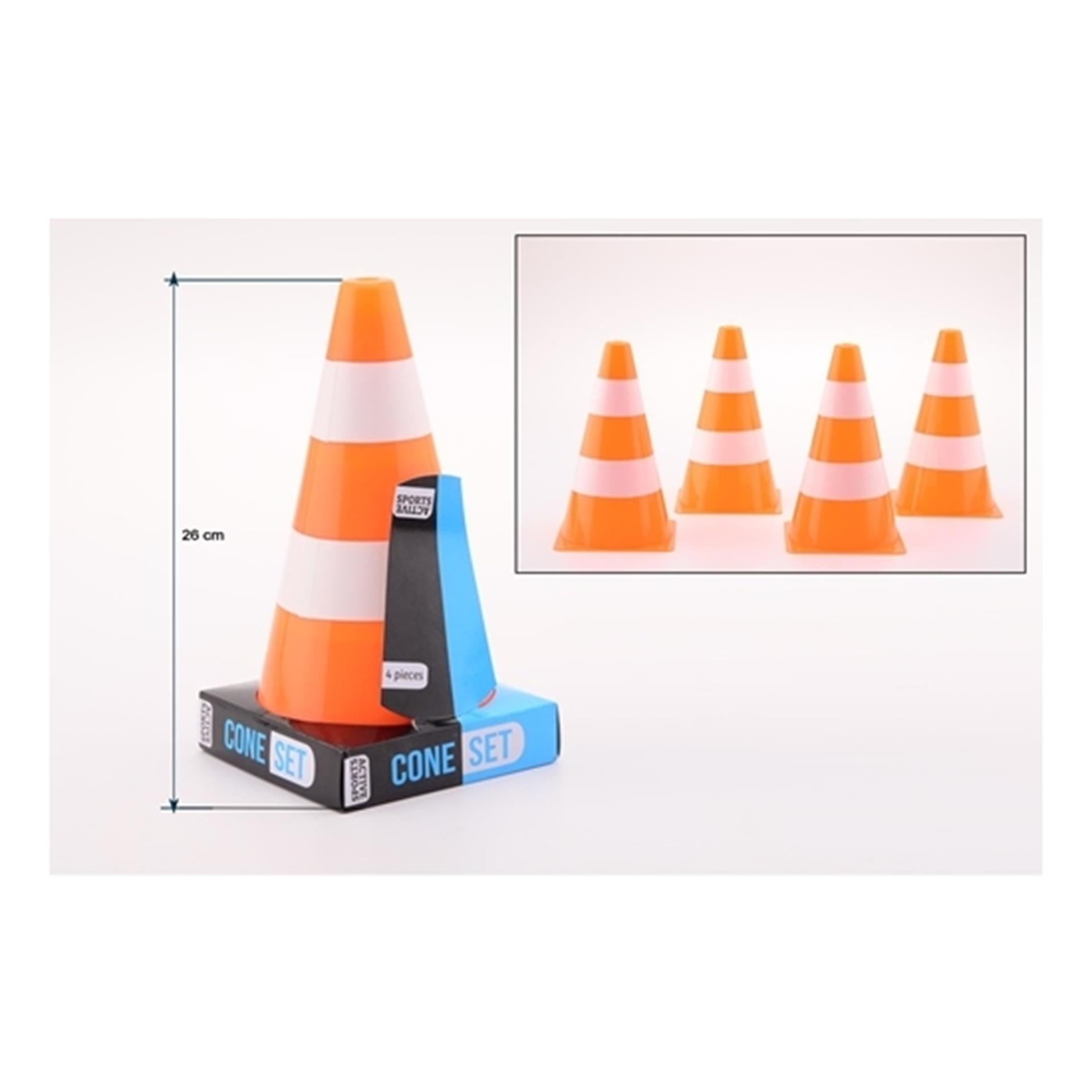 Sportaktives Oranje Witte Pylonnen, 4st.