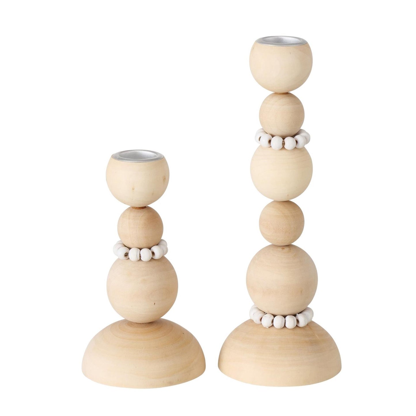 Boltze Home Kerzenhalterperlen 2-teilig h20cm Holz