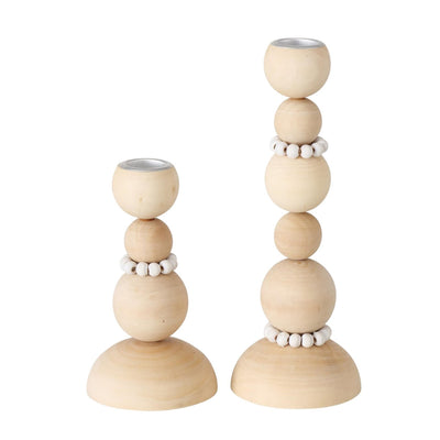 Boltze Home Kerzenhalterperlen 2-teilig h20cm Holz
