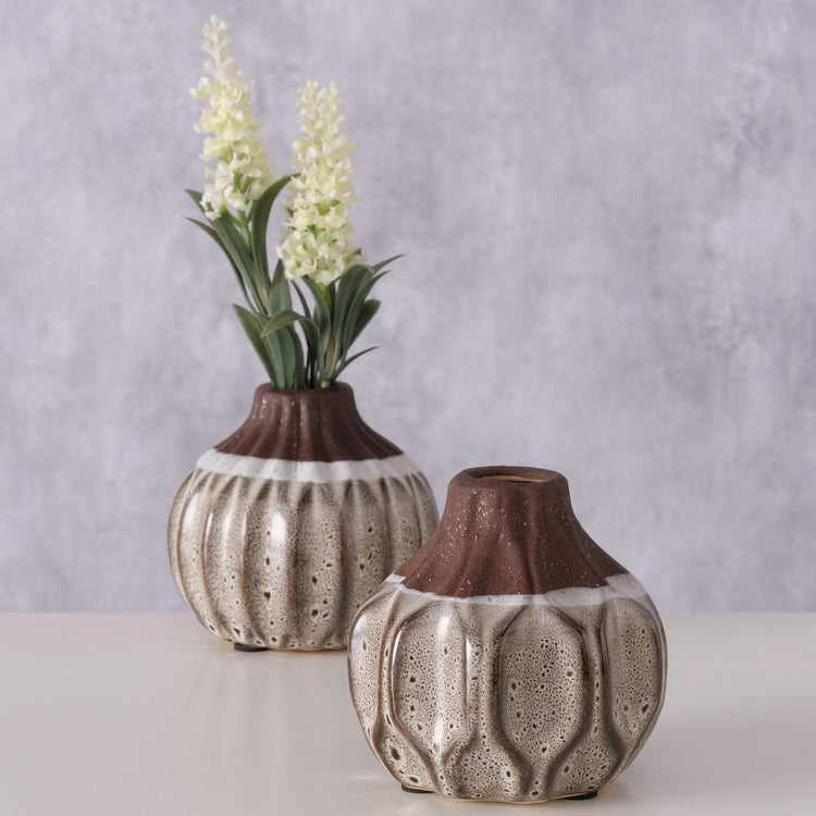 Boltze Home Vase Malia H9cm Keramik braun