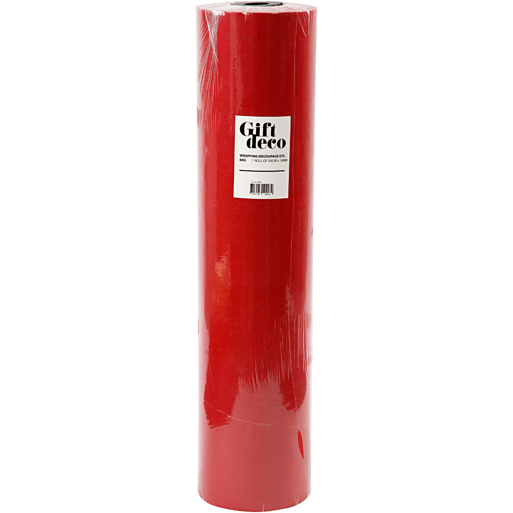 Vivi Gade Geschenkpapier, B: 50 cm, 60 g, rot, 100 m 1 Rolle