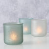 Boltze Home Teelichthalter Milchglas mit Blumendruck