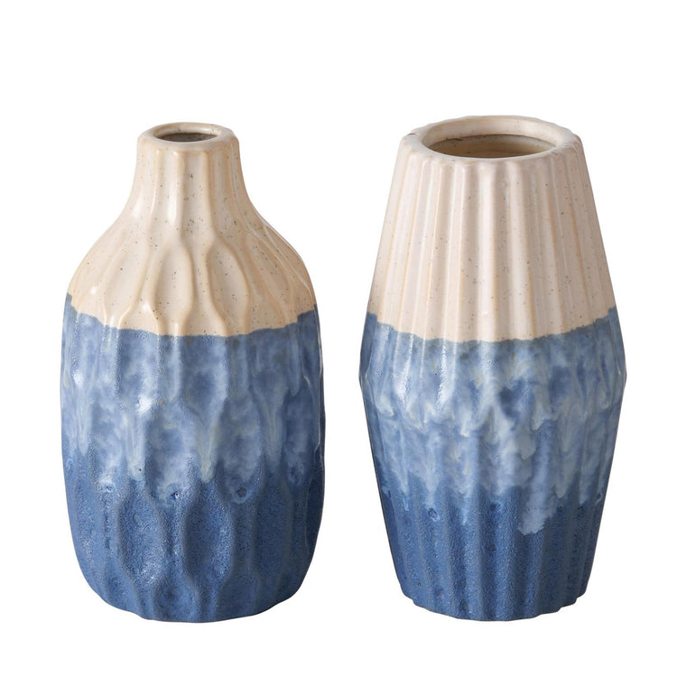Boltze Home Vase Steingut blau H21cm 2 sortiert